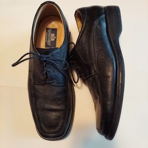 Stafford pebbled leather lace up black Men's dress shoes